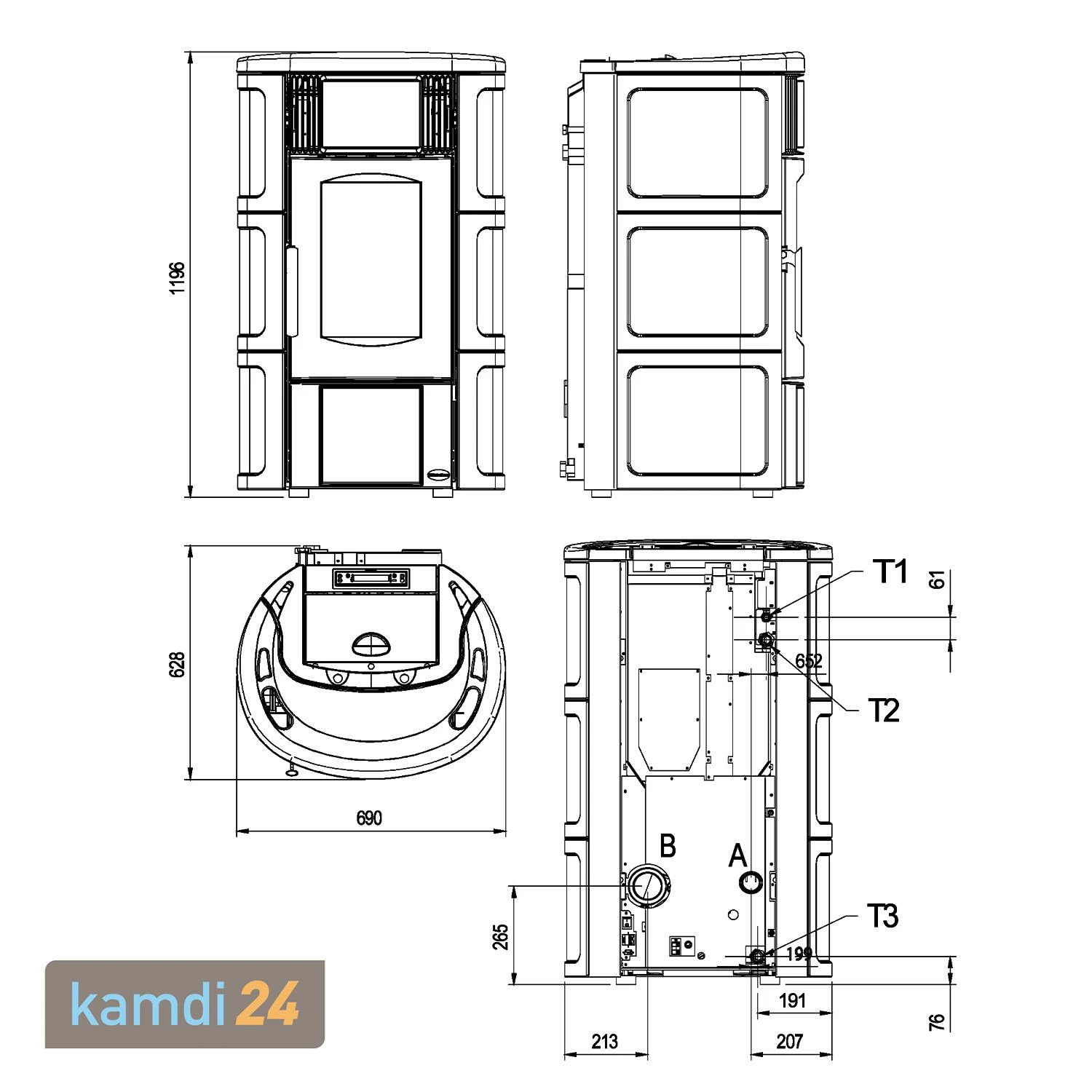 Extraflame Iside Idro H15 Wasserführender Pelletofen Majolika Bordeaux 5 Extraflame Iside Idro H15 Wasserführender Pelletofen Majolika Bordeaux – Bild 3