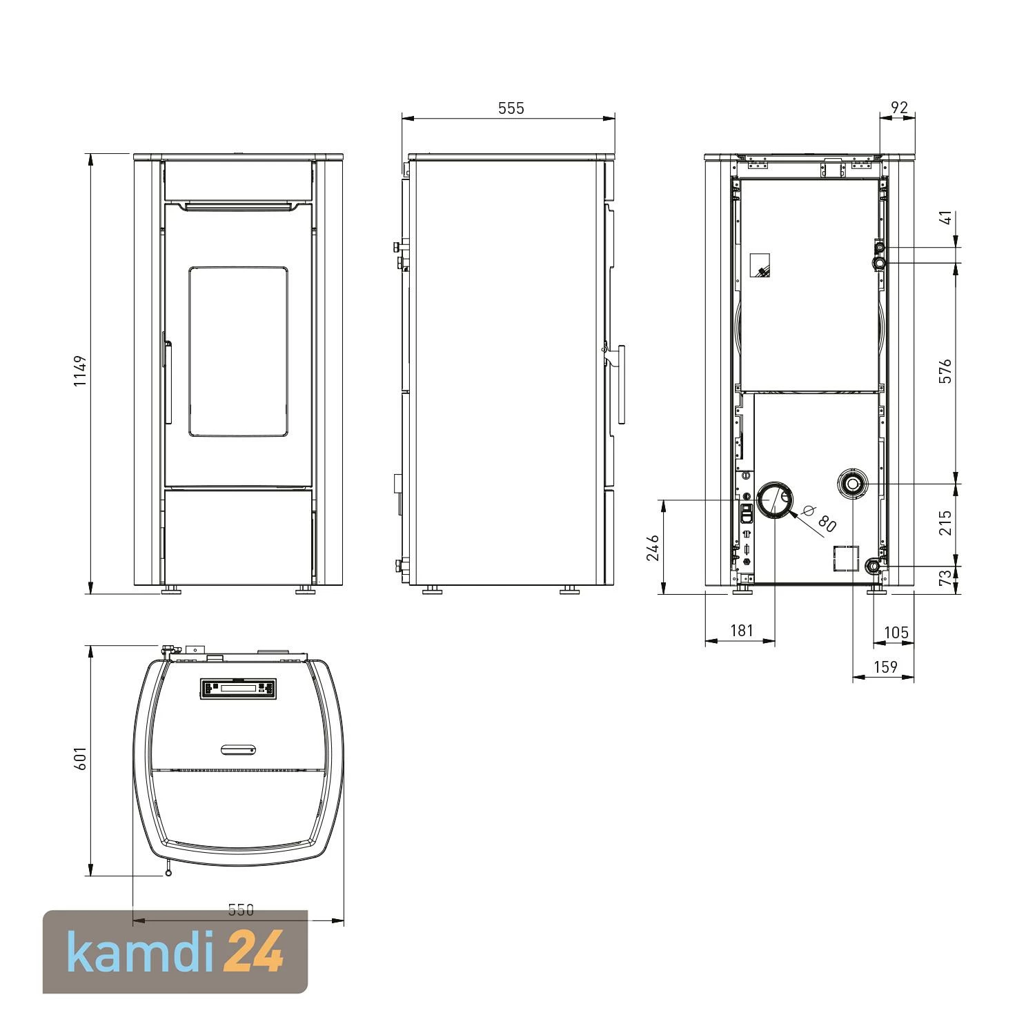 Extraflame Marina Idro H13 Wasserführender Pelletofen Stahl Bronze 8 Extraflame Marina Idro H13 Wasserführender Pelletofen Stahl Bronze – Bild 6