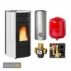 Extraflame Raffaella Idro H15 Wasserführender Pelletofen Stahl Weiß Komplett-Set Pufferspeicher TPSM 825