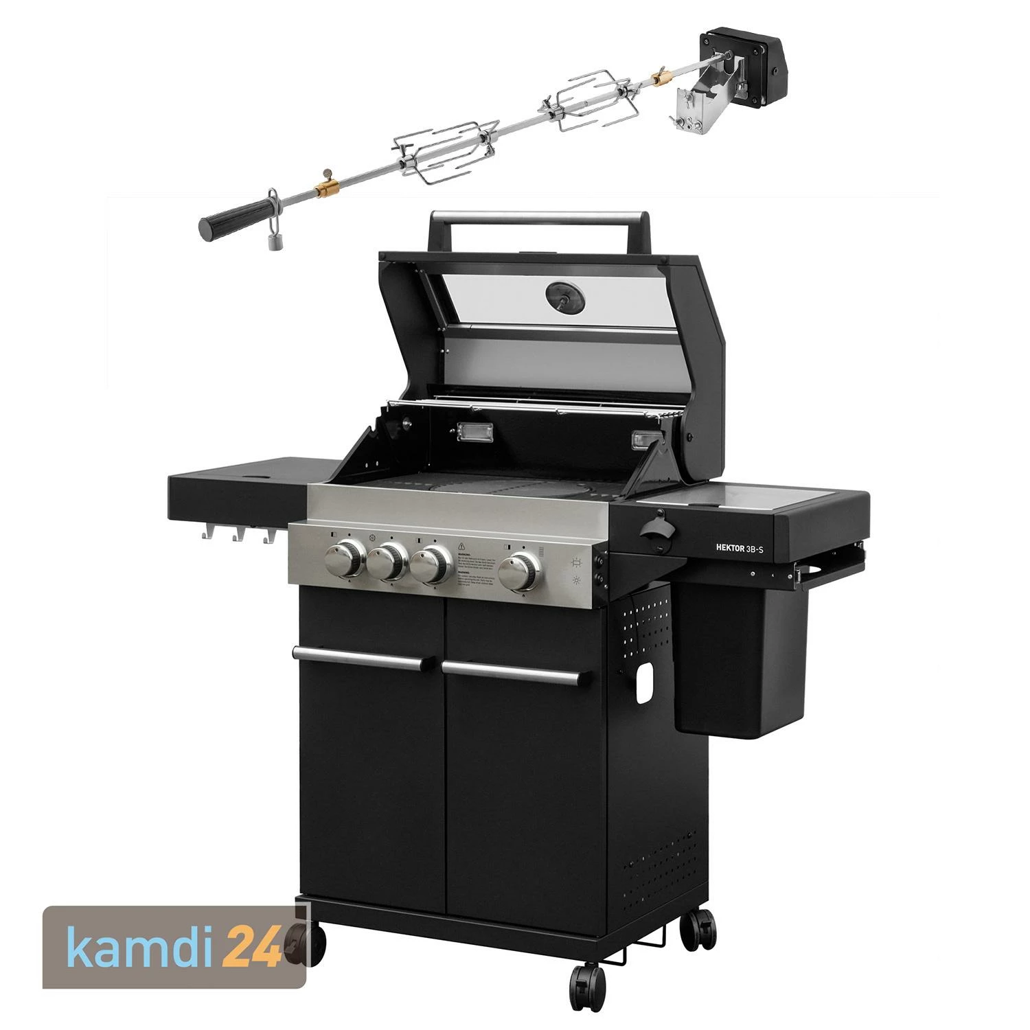 Feuergott Gas-Grillstation Hektor 3B-S Inkl. Abdeckhaube + Drehspieß 4 Feuergott Gas-Grillstation Hektor 3B-S Inkl. Abdeckhaube + Drehspieß – Bild 2