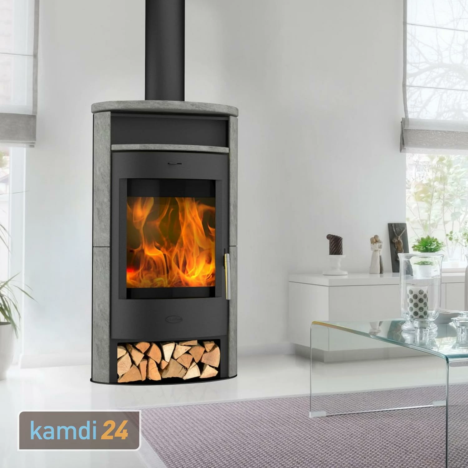 Fireplace Jakarta Kaminofen Stahl Schwarz | Speckstein 3 Fireplace Jakarta Kaminofen Stahl Schwarz | Speckstein