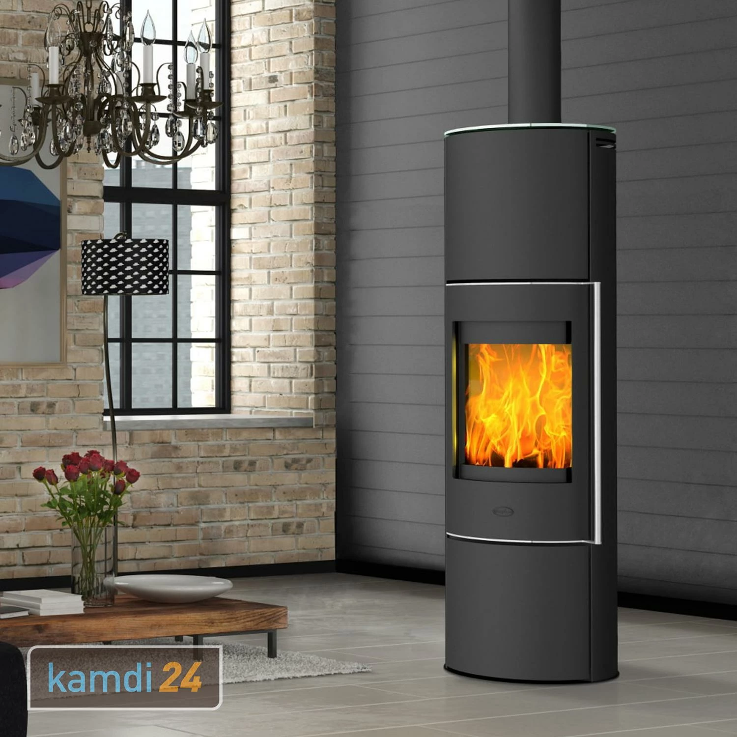 Fireplace Perondi Kaminofen RLU Stahl Schwarz | Topplatte Glas 3 Fireplace Perondi Kaminofen RLU Stahl Schwarz | Topplatte Glas