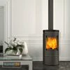 Fireplace Rondale Kaminofen Stahl Schwarz | Topplatte Keramik Schwarz