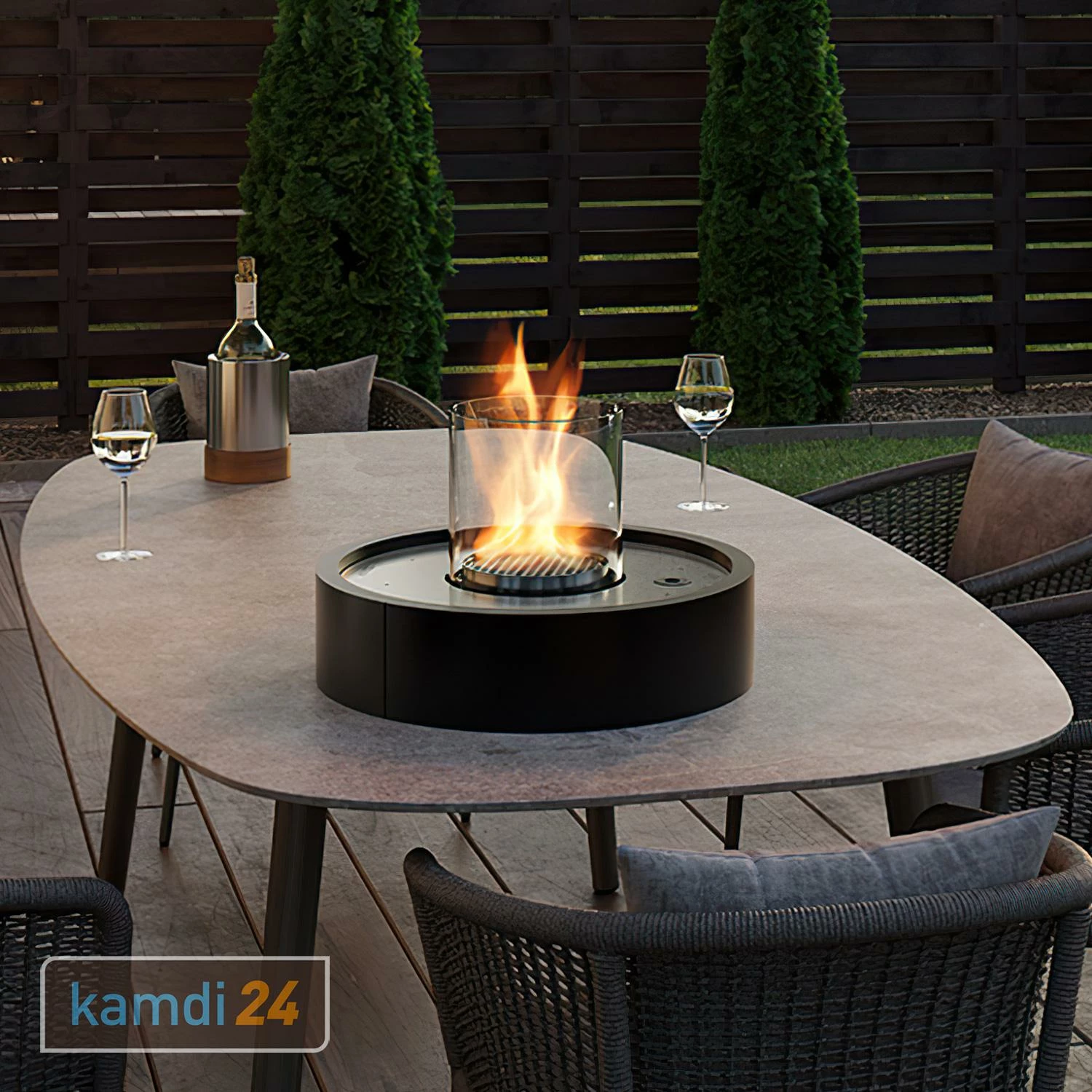 GRDN Circle L Tischkamin Schwarz 3 GRDN Circle L Tischkamin Schwarz