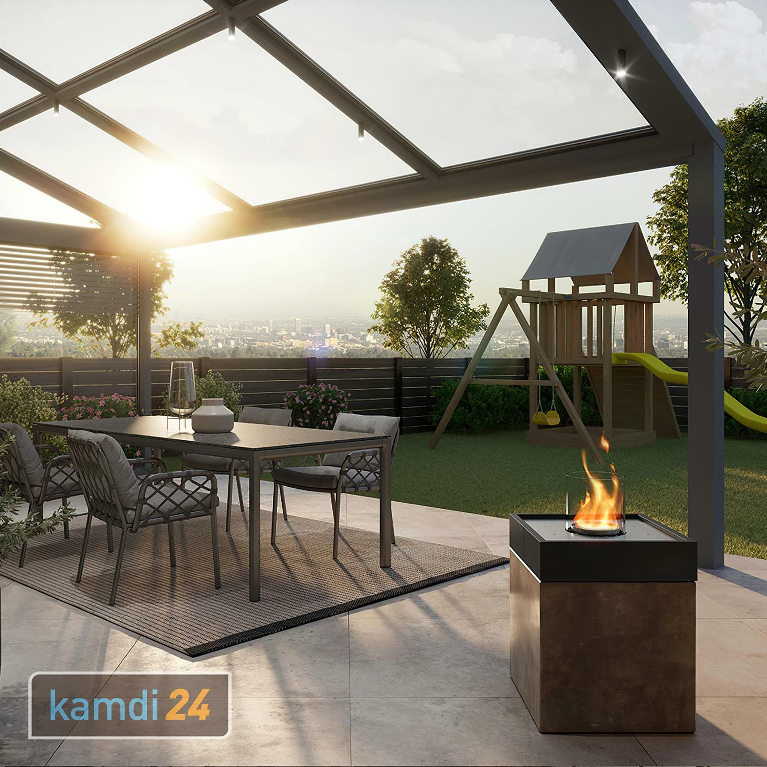 GRDN Circle-Q L Tischkamin Schwarz 5 GRDN Circle-Q L Tischkamin Schwarz – Bild 3