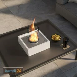 GRDN Circle-Q M Tischkamin Weiß