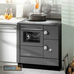 Haas+Sohn HA 75.5-A Küchenofen Anthrazit Backfach Links