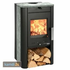 Haas+Sohn Prunus 332.15-ST Kaminofen Perl-Schwarz | Serpentino