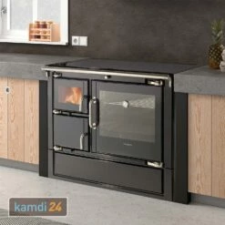 Hergom Eclecsys 100 SE Küchenofen Gusseisen Schwarz, Inkl. Herdabdeckung Aus Glaskeramik