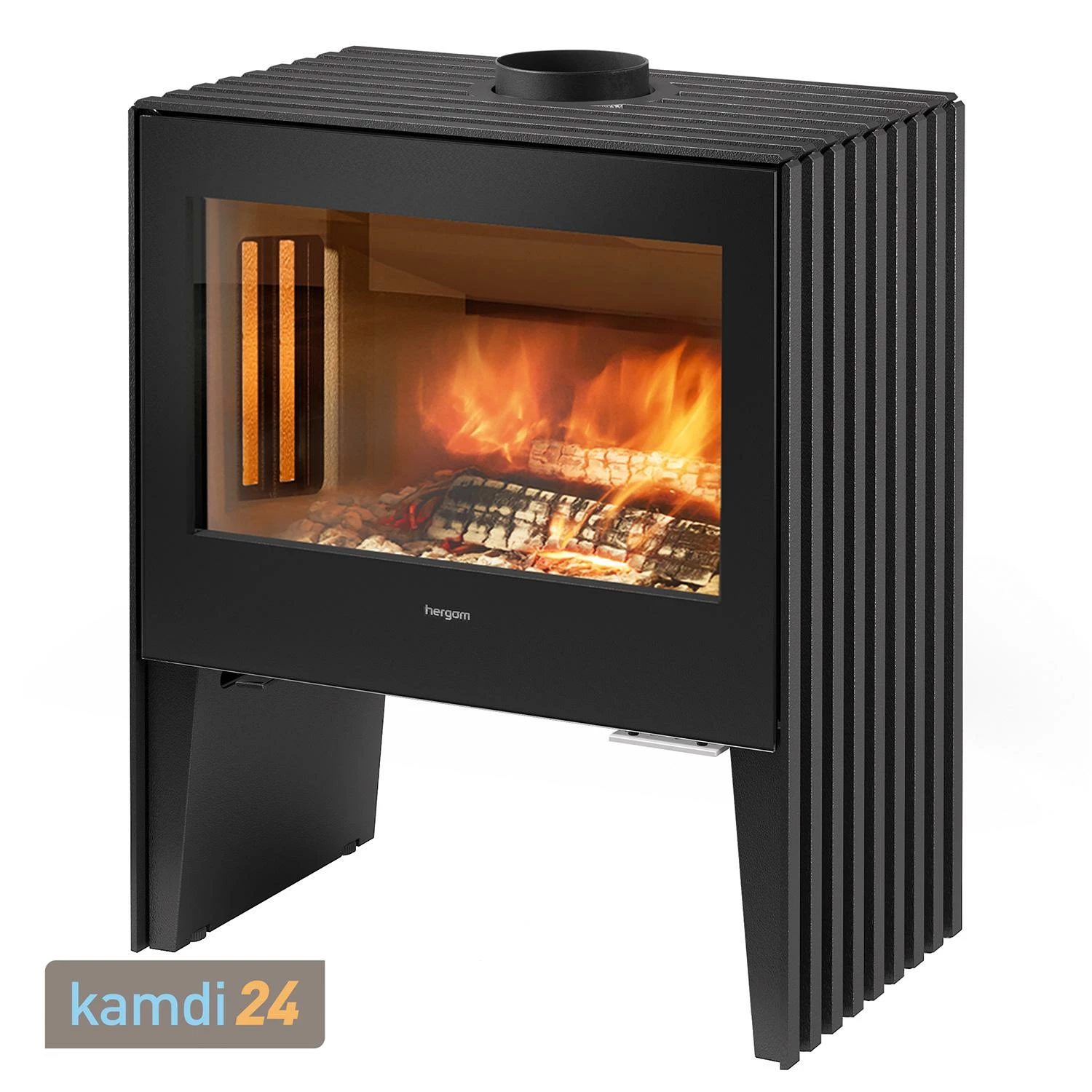 Hergom Glance LV Kaminofen Gusseisen Schwarz 4 Hergom Glance LV Kaminofen Gusseisen Schwarz – Bild 2