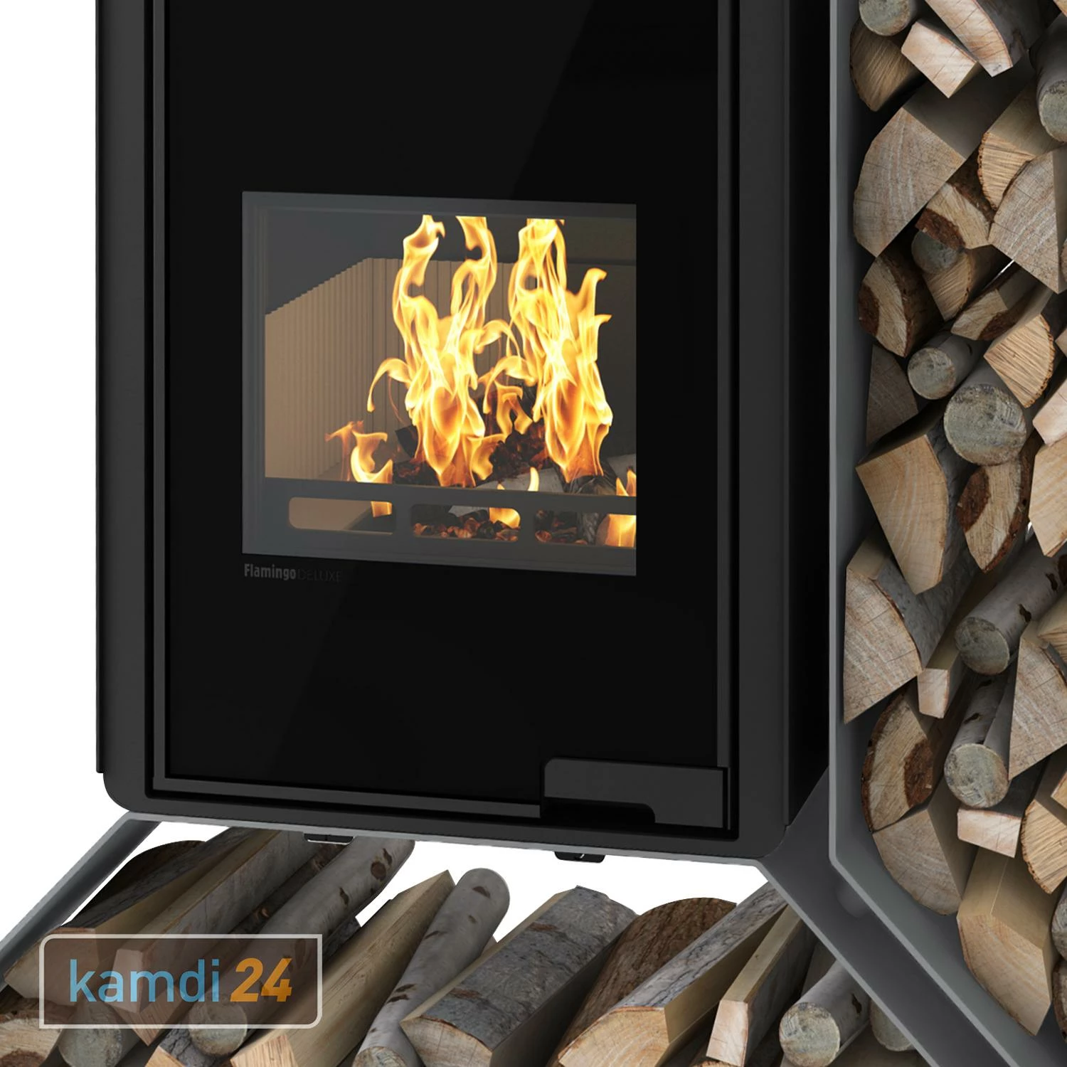 HS Flamingo Deluxe Kampa Kaminofen Grau Regal Rechts 5 HS Flamingo Deluxe Kampa Kaminofen Grau Regal Rechts – Bild 3