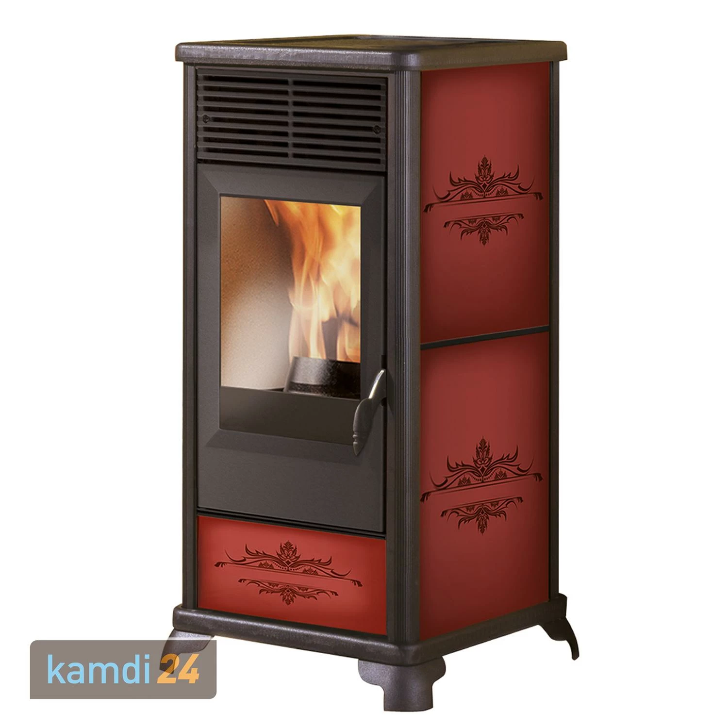 ITC Classica Plus Keramik Bordeaux Pelletofen 4 ITC Classica Plus Keramik Bordeaux Pelletofen – Bild 2