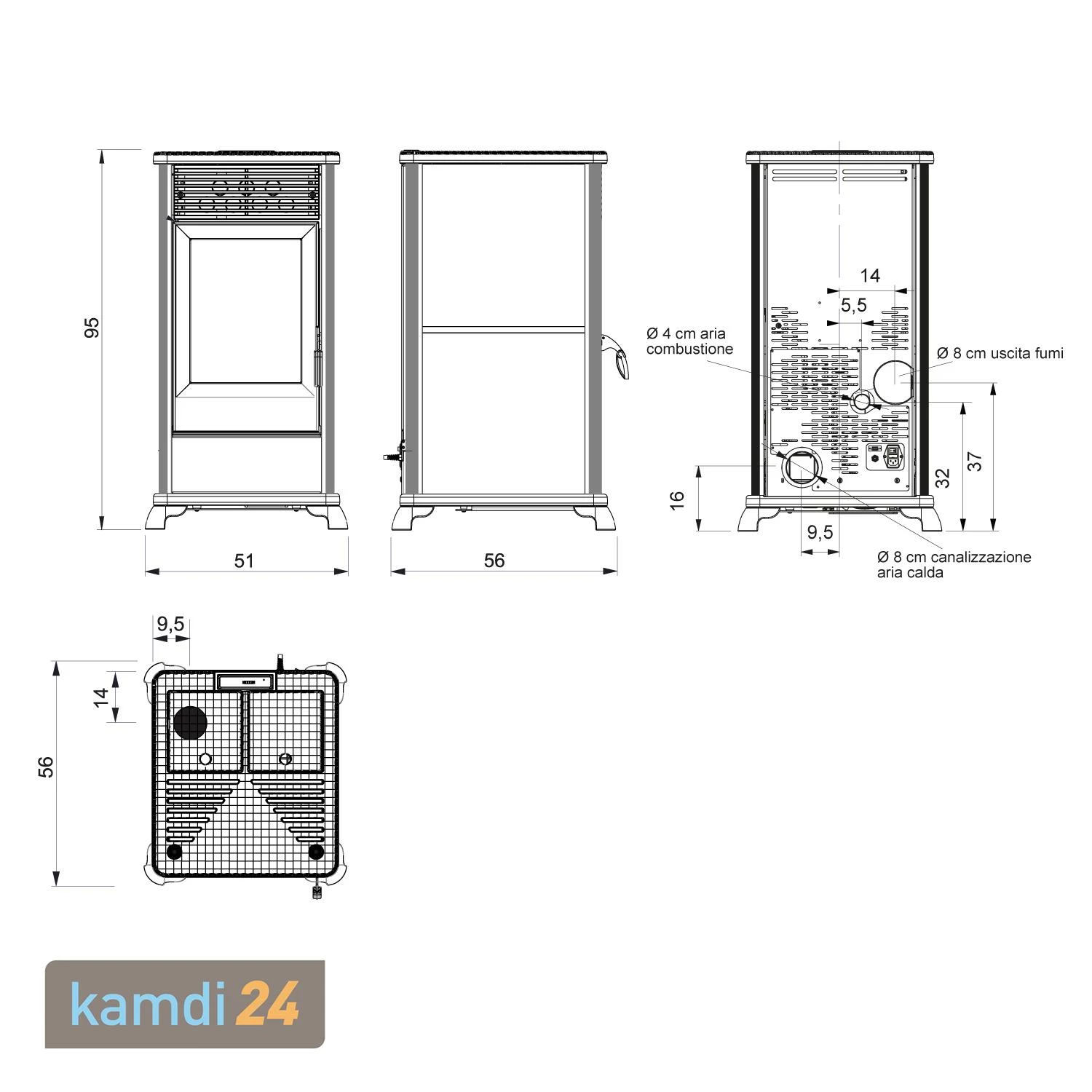 ITC Classica Plus Keramik Bordeaux Pelletofen 10 ITC Classica Plus Keramik Bordeaux Pelletofen – Bild 8