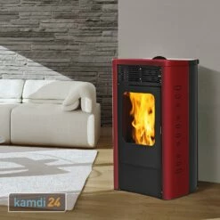 ITC Dida Idro Wasserführender Pelletofen Stahl Bordeaux