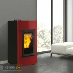 ITC Nelly Più Wasserführender Pelletofen Stahl Bordeaux