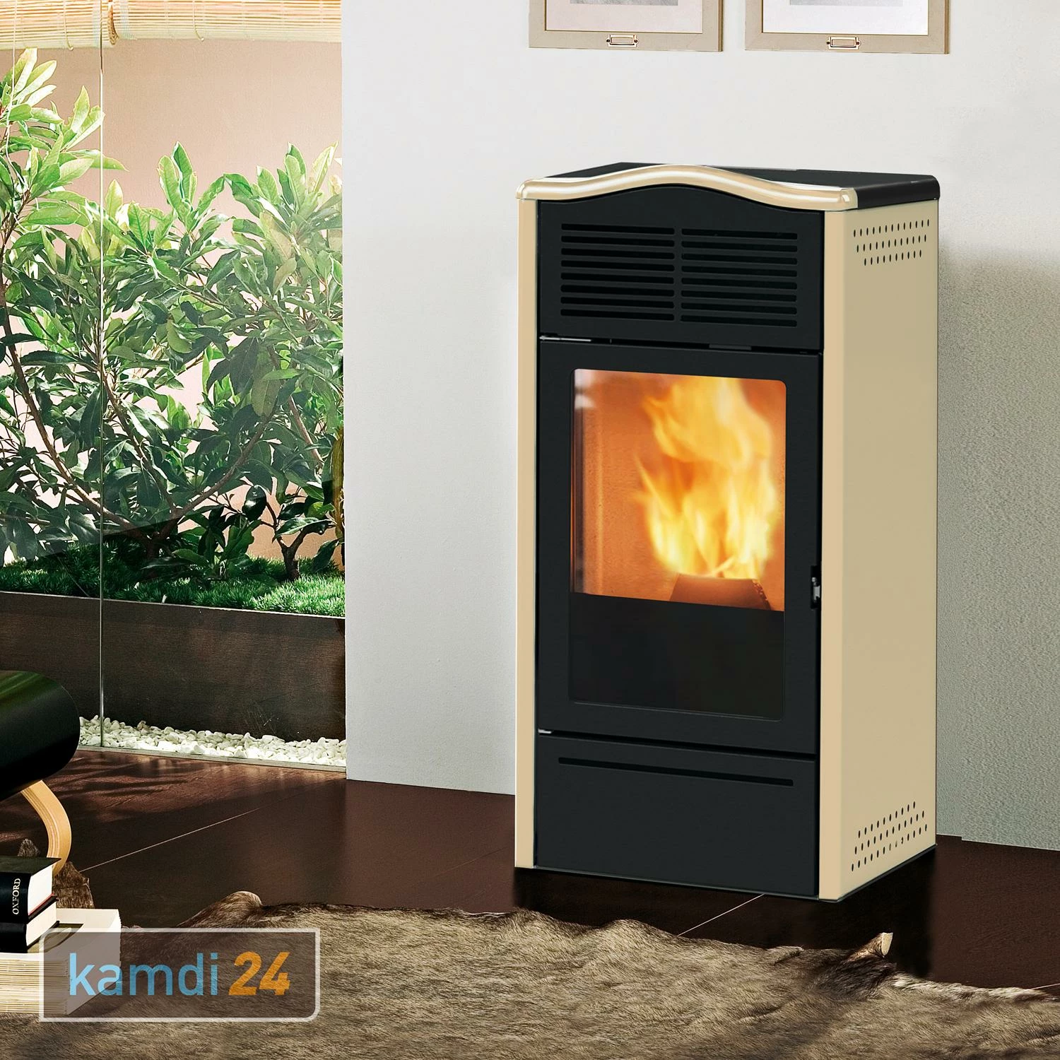 ITC Piro2 Plus Pelletofen Stahl Beige 3 ITC Piro2 Plus Pelletofen Stahl Beige