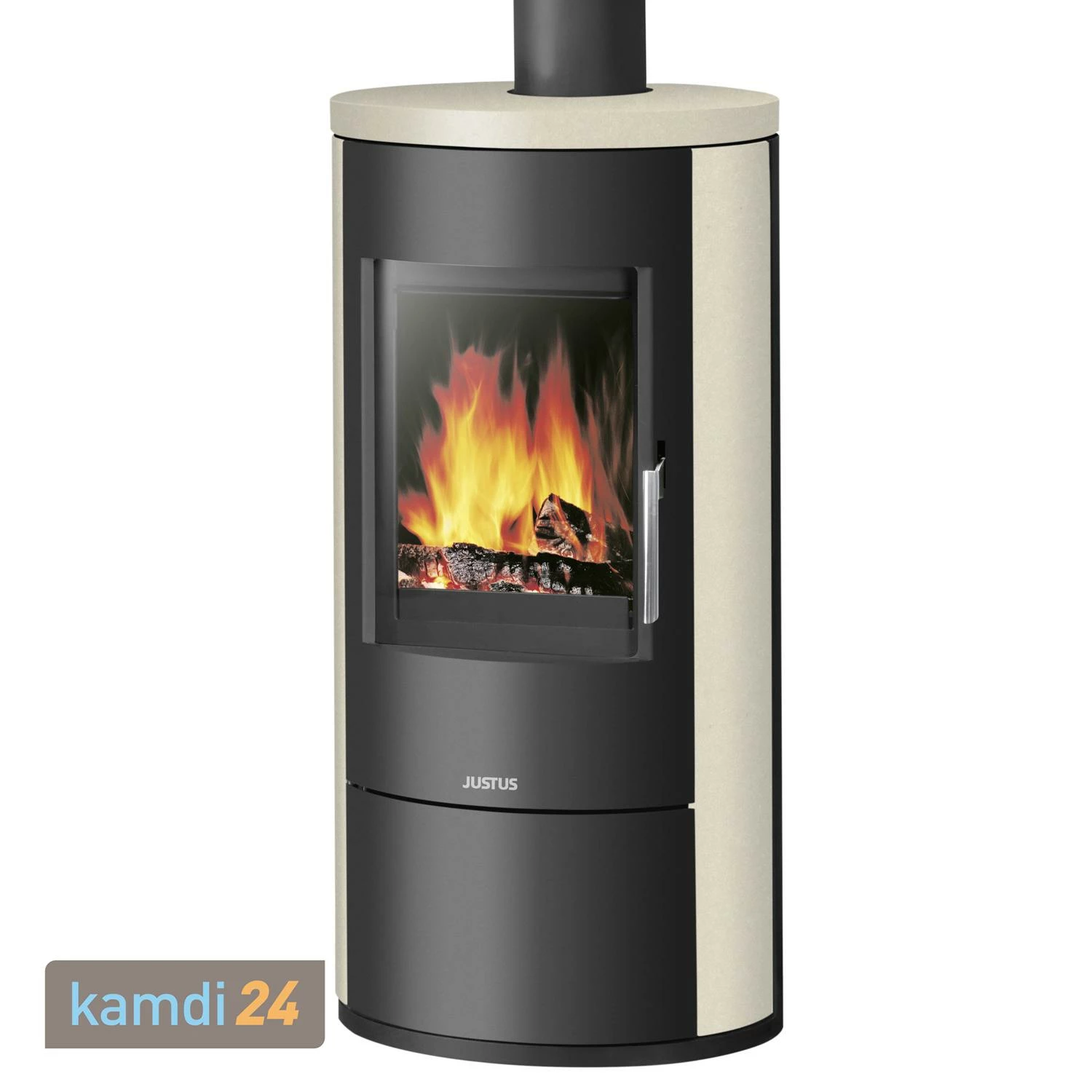 Justus Austin 5 Kaminofen Stahl Schwarz / Kalkstein Cream 4 Justus Austin 5 Kaminofen Stahl Schwarz / Kalkstein Cream – Bild 2