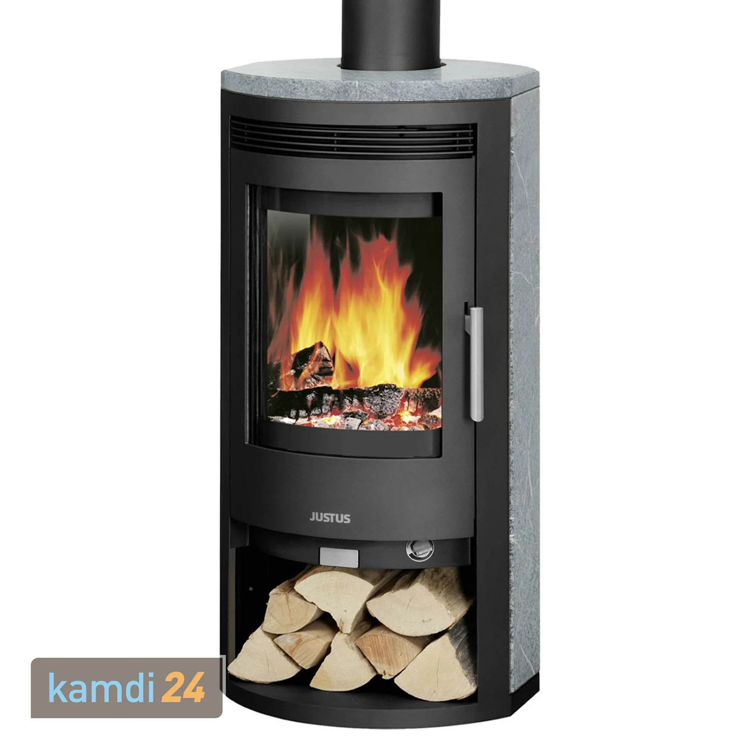 Justus Baltrum D Kaminofen Stahl Schwarz / Speckstein 4 Justus Baltrum D Kaminofen Stahl Schwarz / Speckstein – Bild 2