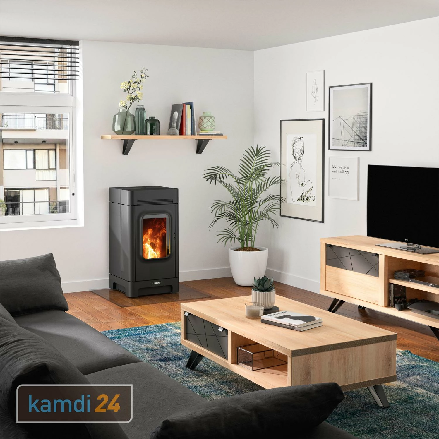 Justus Canis Pelletofen Stahl Schwarz 13 Justus Canis Pelletofen Stahl Schwarz – Bild 11