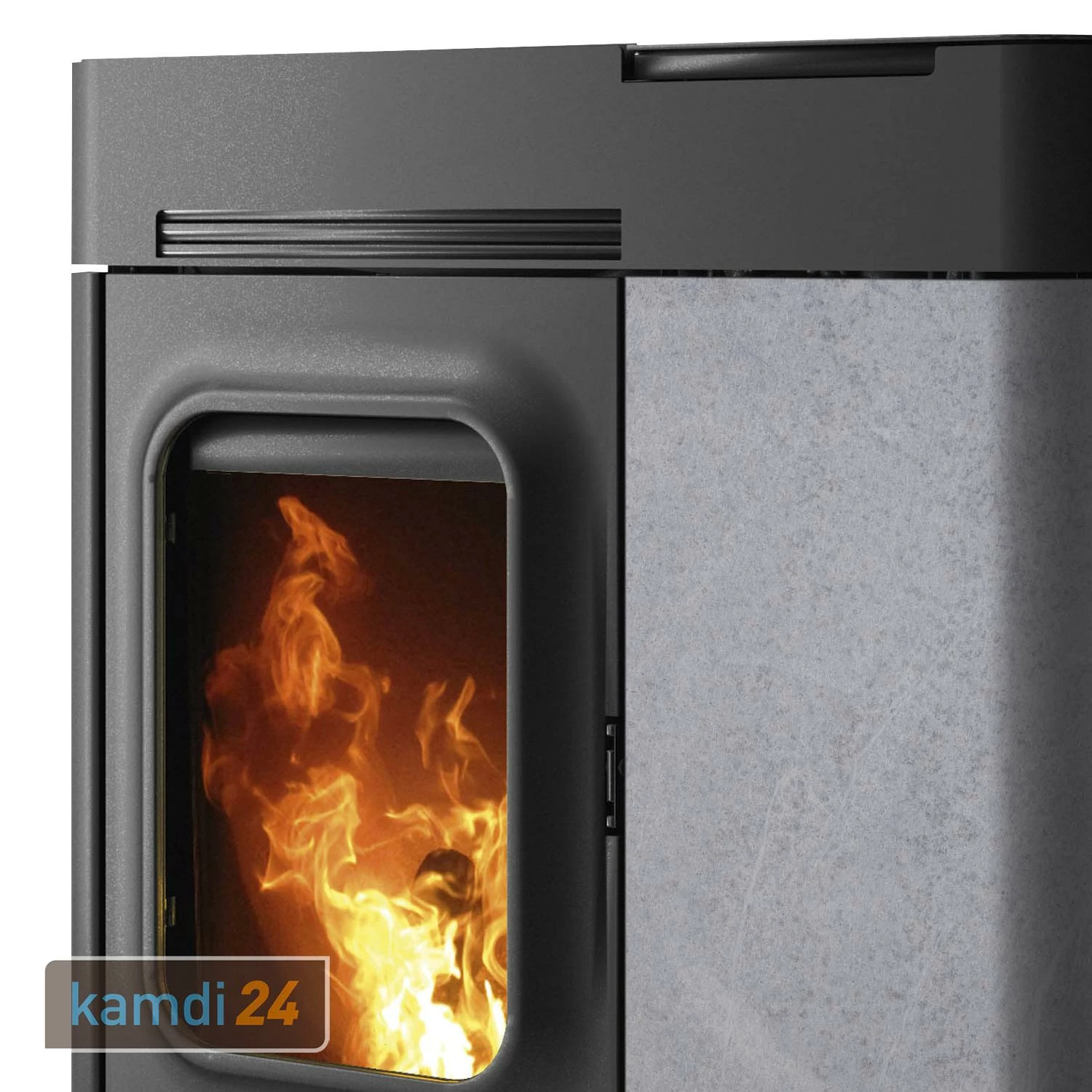 Justus Canis XL Pelletofen Stahl Schwarz / Speckstein 6 Justus Canis XL Pelletofen Stahl Schwarz / Speckstein – Bild 4