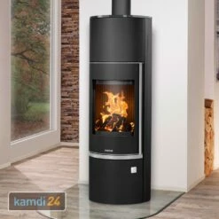 Justus Faro Aqua 2.0 Wasserführender Kaminofen Stahl Schwarz Mit Glas-Abdeckplatte