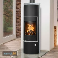 Justus Faro Aqua 2.0 Wasserführender Kaminofen Stahl Schwarz Mit Speckstein-Verkleidung