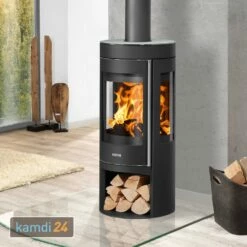 Justus Mino Trios 2.0 Kaminofen Stahl Schwarz Mit Glas-Abdeckplatte