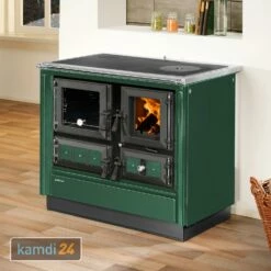 Justus Rustico-90 2.0 Küchenofen Stahl, Grün, Backfach Links