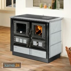 Justus Rustico-90 2.0 Küchenofen Stahl/Speckstein, Backfach Links