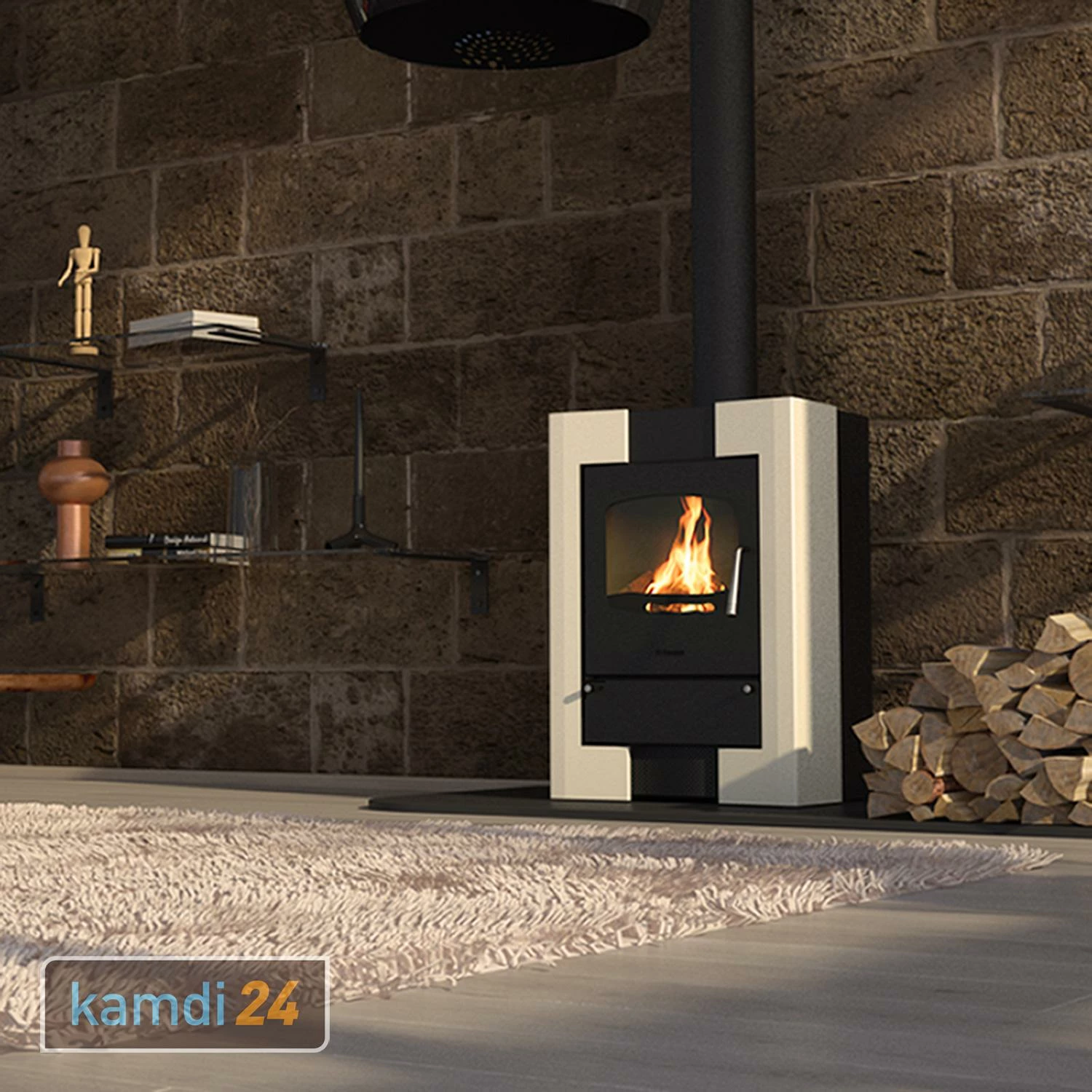 Kaminofen HS Flamingo ESPO 1 Creme 3 Kaminofen HS Flamingo ESPO 1 Creme