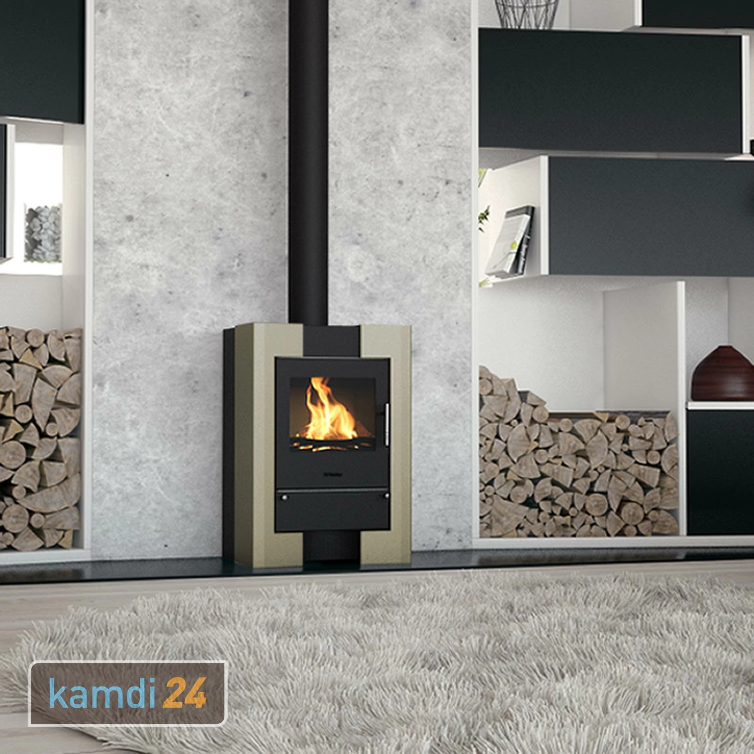 Kaminofen HS Flamingo ESPO 2 Olive 3 Kaminofen HS Flamingo ESPO 2 Olive