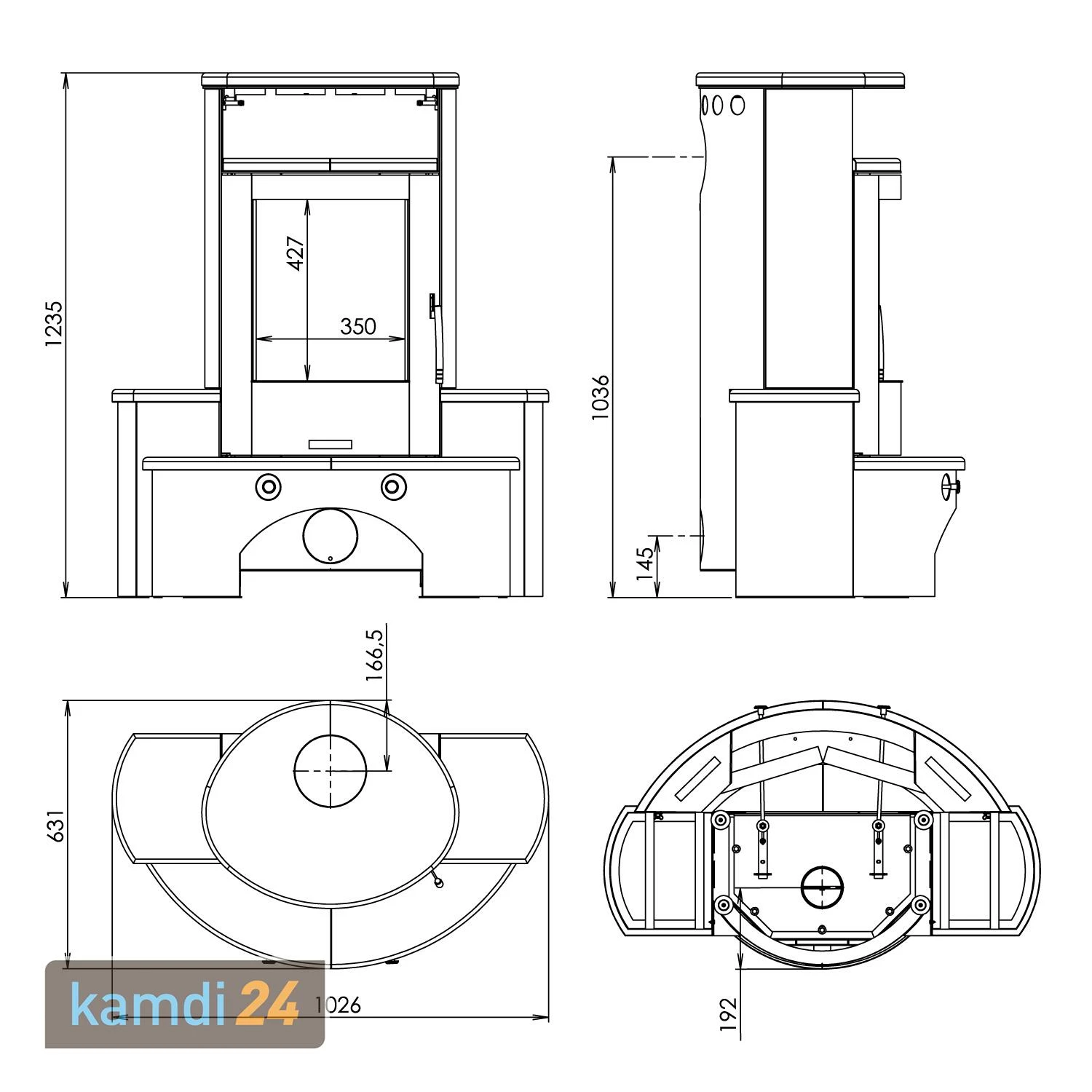 Kaminofen / Kaminbausatz Justus Kaskade 2.0 Stahl Gussgrau / Keramik Namib 7 Kaminofen / Kaminbausatz Justus Kaskade 2.0 Stahl Gussgrau / Keramik Namib – Bild 5
