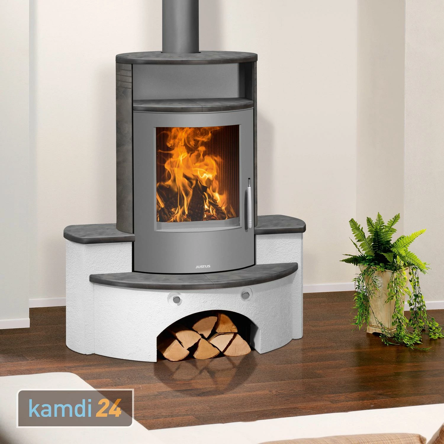 Kaminofen / Kaminbausatz Justus Kaskade 2.0 Stahl Gussgrau / Keramik Namib 3 Kaminofen / Kaminbausatz Justus Kaskade 2.0 Stahl Gussgrau / Keramik Namib