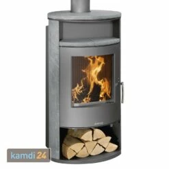 Kaminofen Wasserführend Justus Island Aqua II Stahl Gussgrau / Speckstein