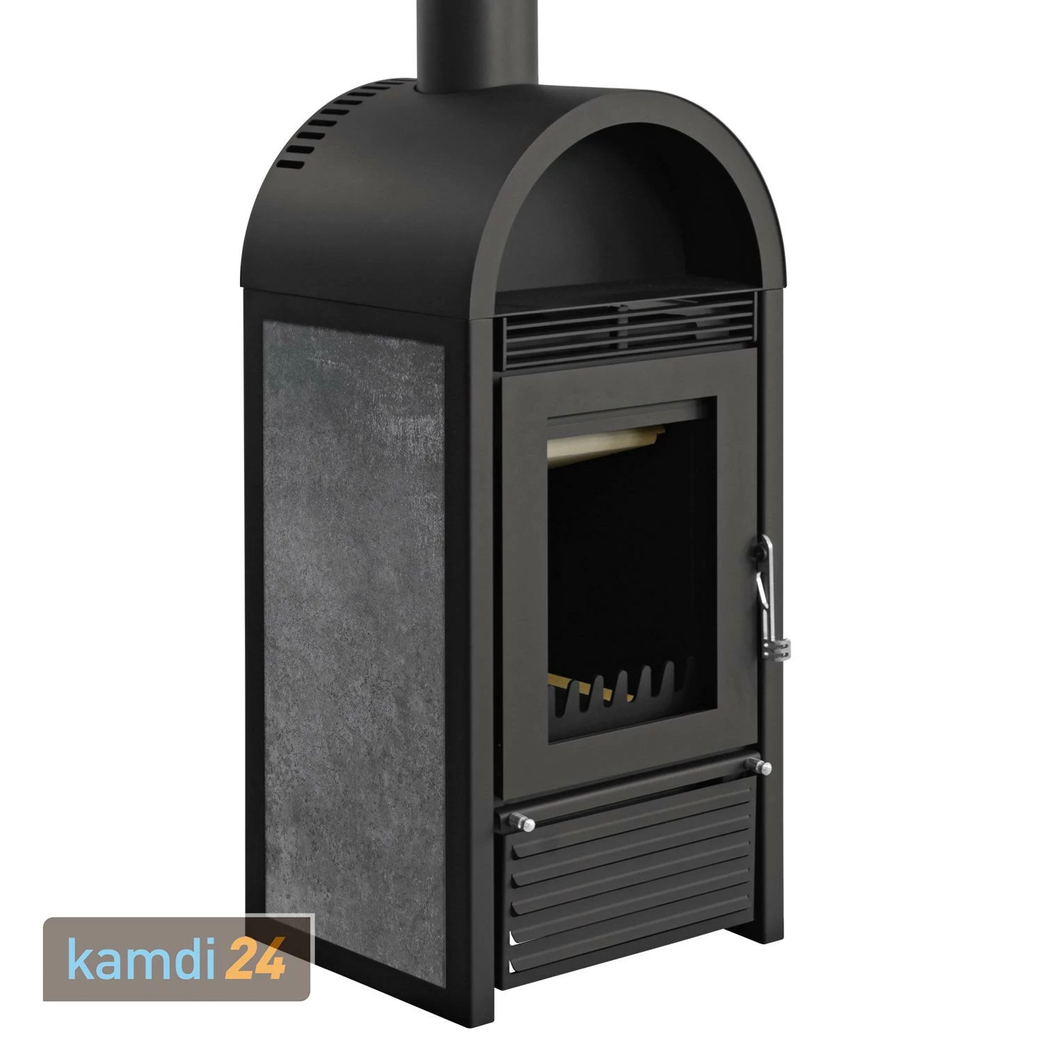 Kaminofen Wasserführend Schmitzker Marbella Keramik Anthrazit 4 Kaminofen Wasserführend Schmitzker Marbella Keramik Anthrazit – Bild 2