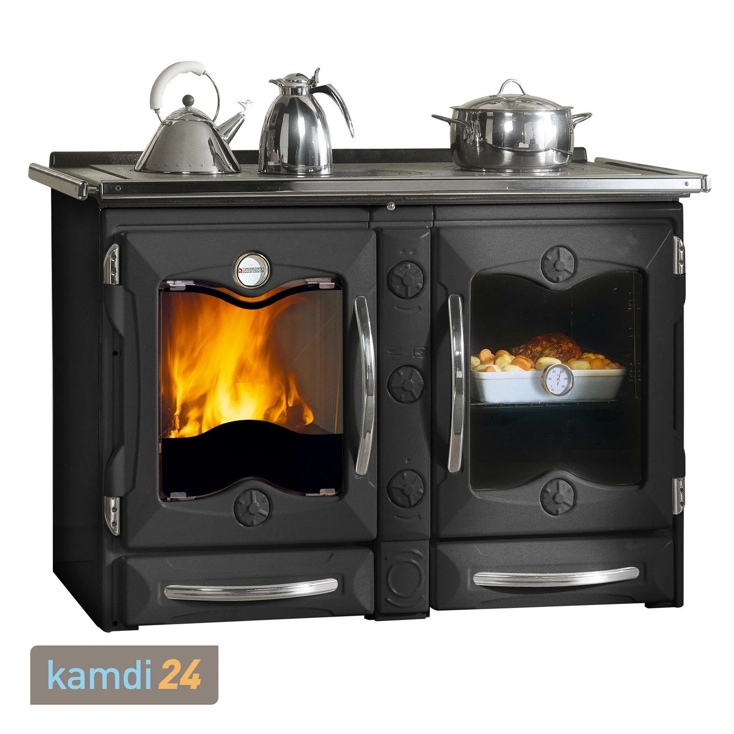 La Nordica America Küchenofen Anthrazit 4 La Nordica America Küchenofen Anthrazit – Bild 2