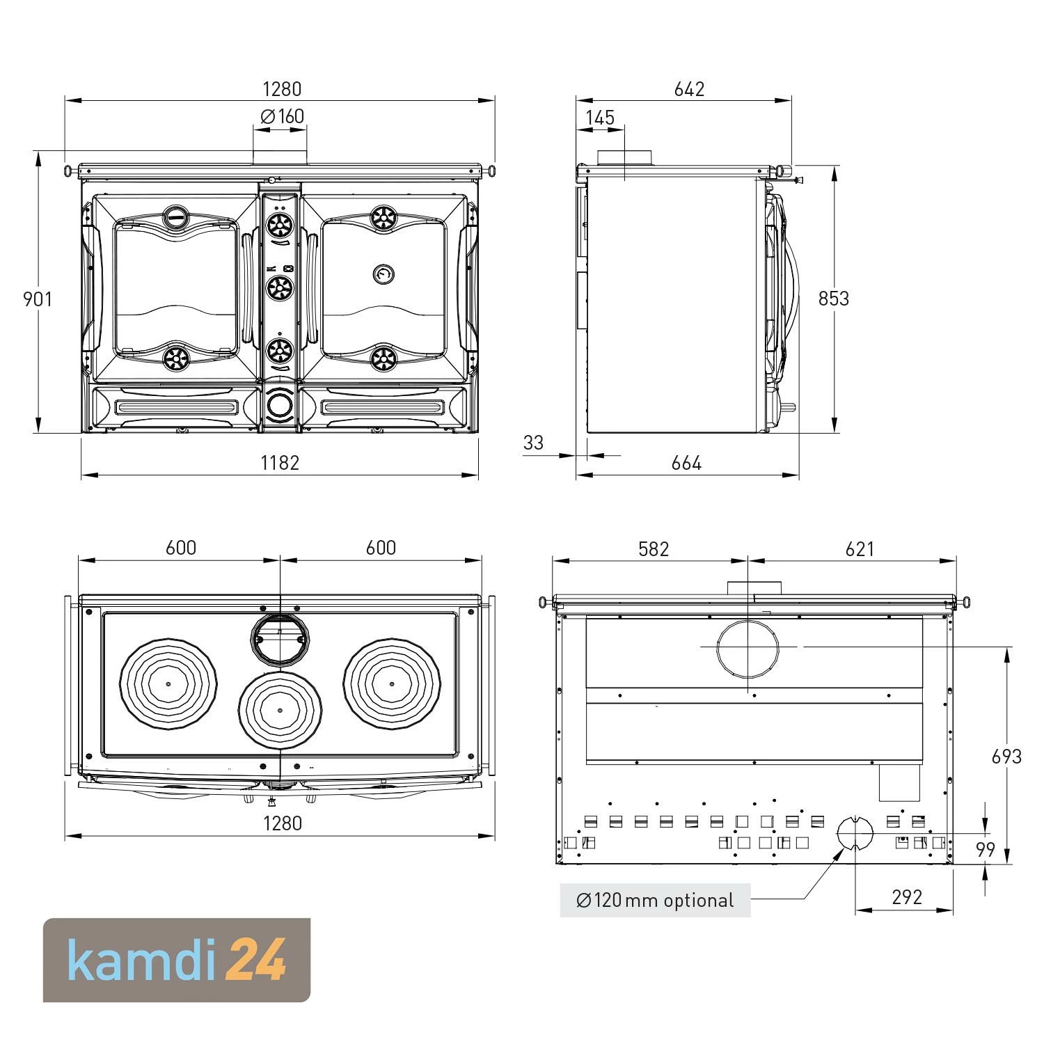 La Nordica America Küchenofen Anthrazit 11 La Nordica America Küchenofen Anthrazit – Bild 9