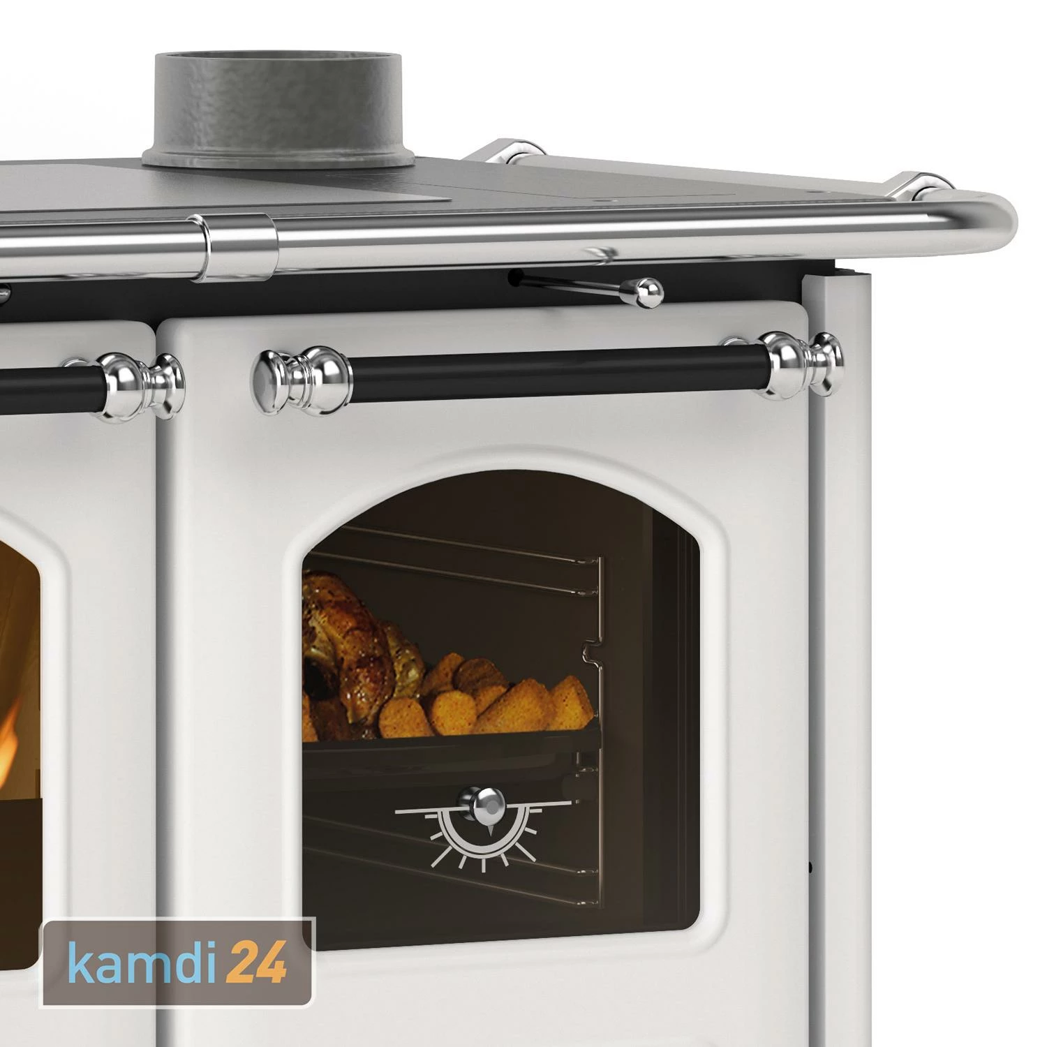 La Nordica Family 3,5 Küchenofen Stahl Bianco 5 La Nordica Family 3,5 Küchenofen Stahl Bianco – Bild 3