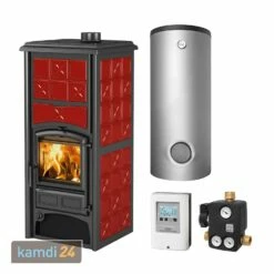 La Nordica Loriet S DSA Bordeaux Wasserführender Kaminofen Komplett-Set Pufferspeicher TPSM 825