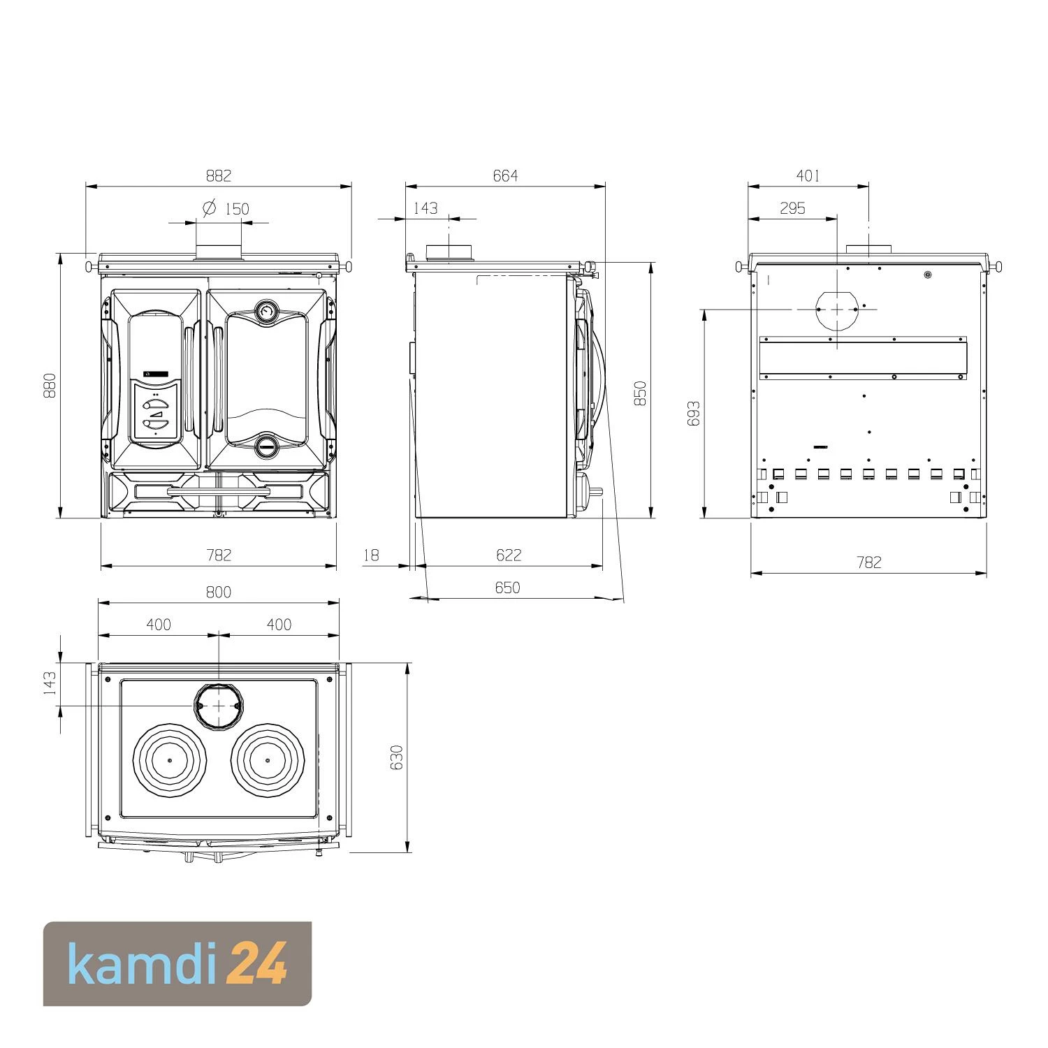 La Nordica Mamy Küchenofen Anthrazit 8 La Nordica Mamy Küchenofen Anthrazit – Bild 6