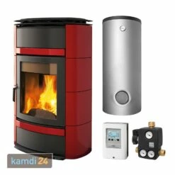 La Nordica Norma S Idro DSA Bordeaux Wasserführender Kaminofen Komplett-Set Pufferspeicher TPSR 1000 + 1 SWT