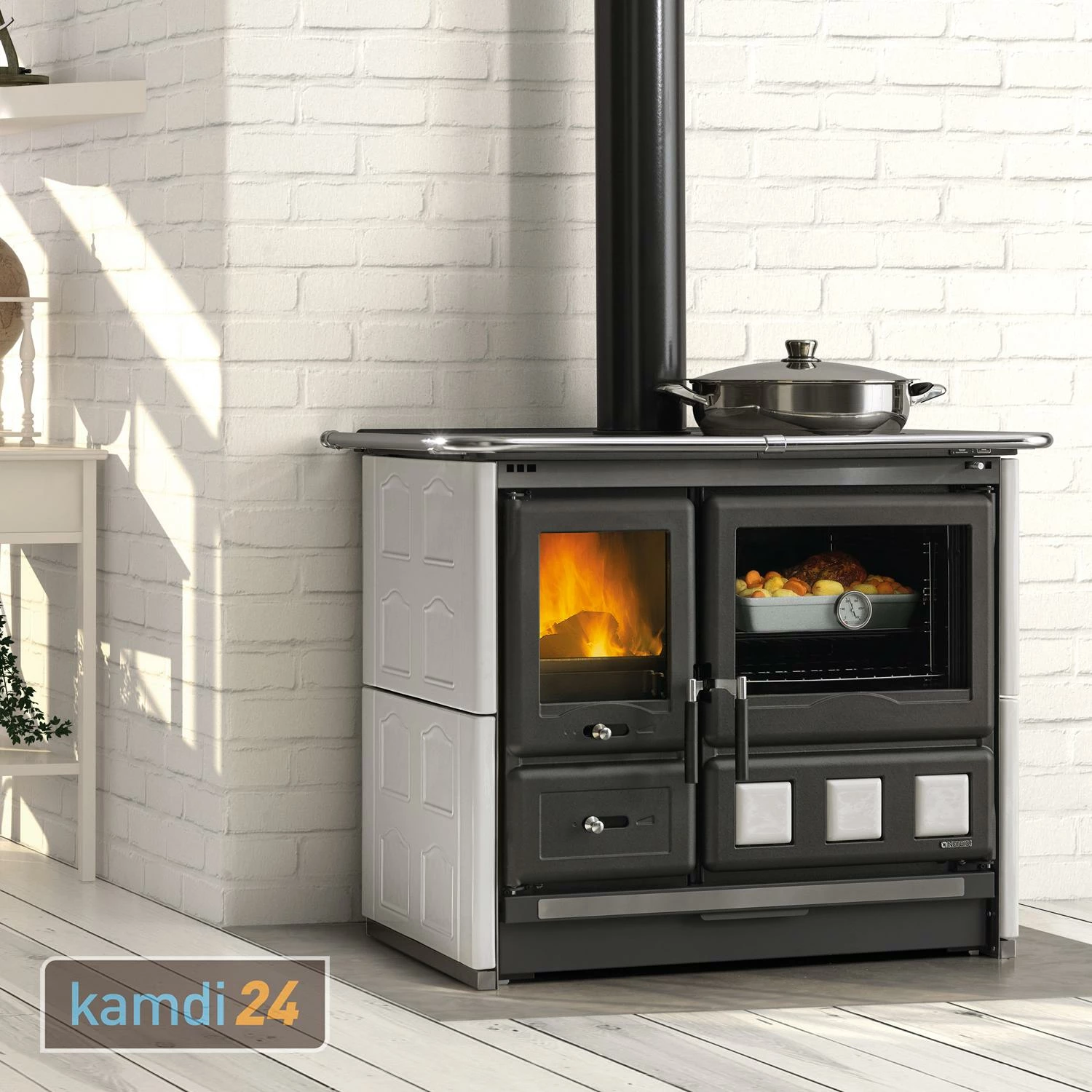 La Nordica Rosa XXL Küchenofen Majolika Bianco 3 La Nordica Rosa XXL Küchenofen Majolika Bianco