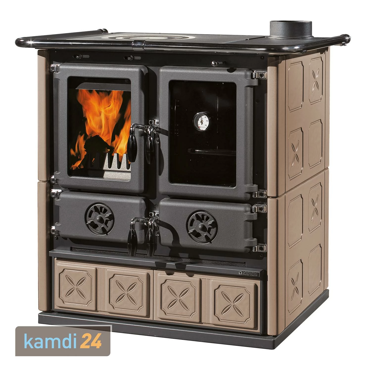 La Nordica Rosetta BII Küchenofen Majolika Tortora 4 La Nordica Rosetta BII Küchenofen Majolika Tortora – Bild 2