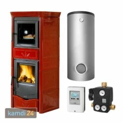 La Nordica Termonicoletta Forno DSA 4.0 Wasserführender Kaminofen Bordeaux Komplett-Set Pufferspeicher TPSM 825