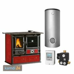 Angebote Kamdi24 Store 35 La Nordica Termorosa DSA Bordeaux Wasserführender Küchenofen Komplett-Set Hygienespeicher SHS 550 + 1 SWT
