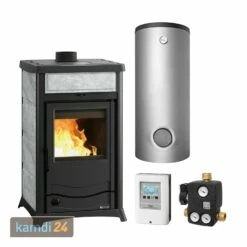 La Nordica Termorossella Plus EVO DSA 4.0 Wasserführender Kaminofen Speckstein Komplett-Set Pufferspeicher TPSR 825 + 1 SWT