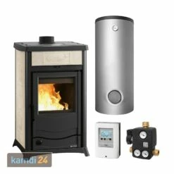 La Nordica Termorossella Plus Liberty Pergamena EVO DSA Wasserführender Kaminofen Komplett-Set Kombispeicher THKE/F 825
