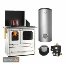 La Nordica Termosovrana DSA Bianco Wasserführender Küchenofen Spar-Set Hygienespeicher SH 550