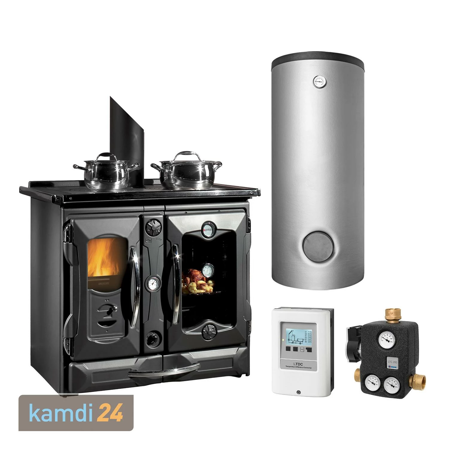 La Nordica Termosuprema Anthrazit Wasserführender Küchenofen Komplett-Set Pufferspeicher TPSR 825 + 1 SWT 3 La Nordica Termosuprema Anthrazit Wasserführender Küchenofen Komplett-Set Pufferspeicher TPSR 825 + 1 SWT