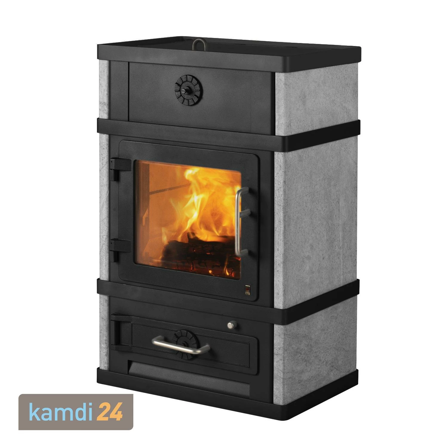 Lotus 2080 Kaminofen Schwarz, Rauchabgang Hinten 4 Lotus 2080 Kaminofen Schwarz, Rauchabgang Hinten – Bild 2